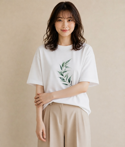 半袖Tシャツ レディース すずらん 花 花柄 イラスト モード ホワイトデー 春服 白T