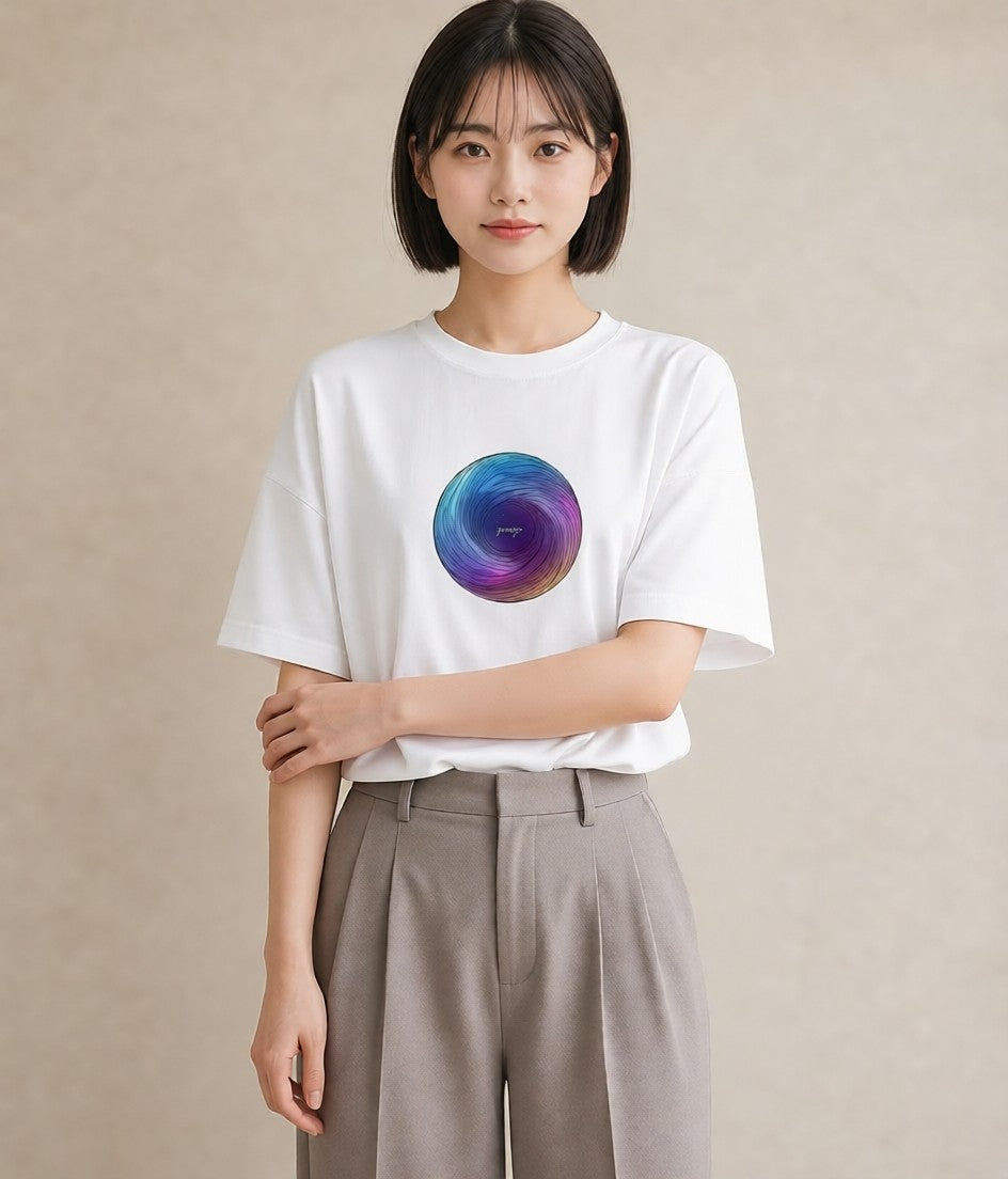グラフィックTシャツ レディース プラネット 星空 宇宙 イラスト ニュアンス 母娘コーデ 自分用 白T