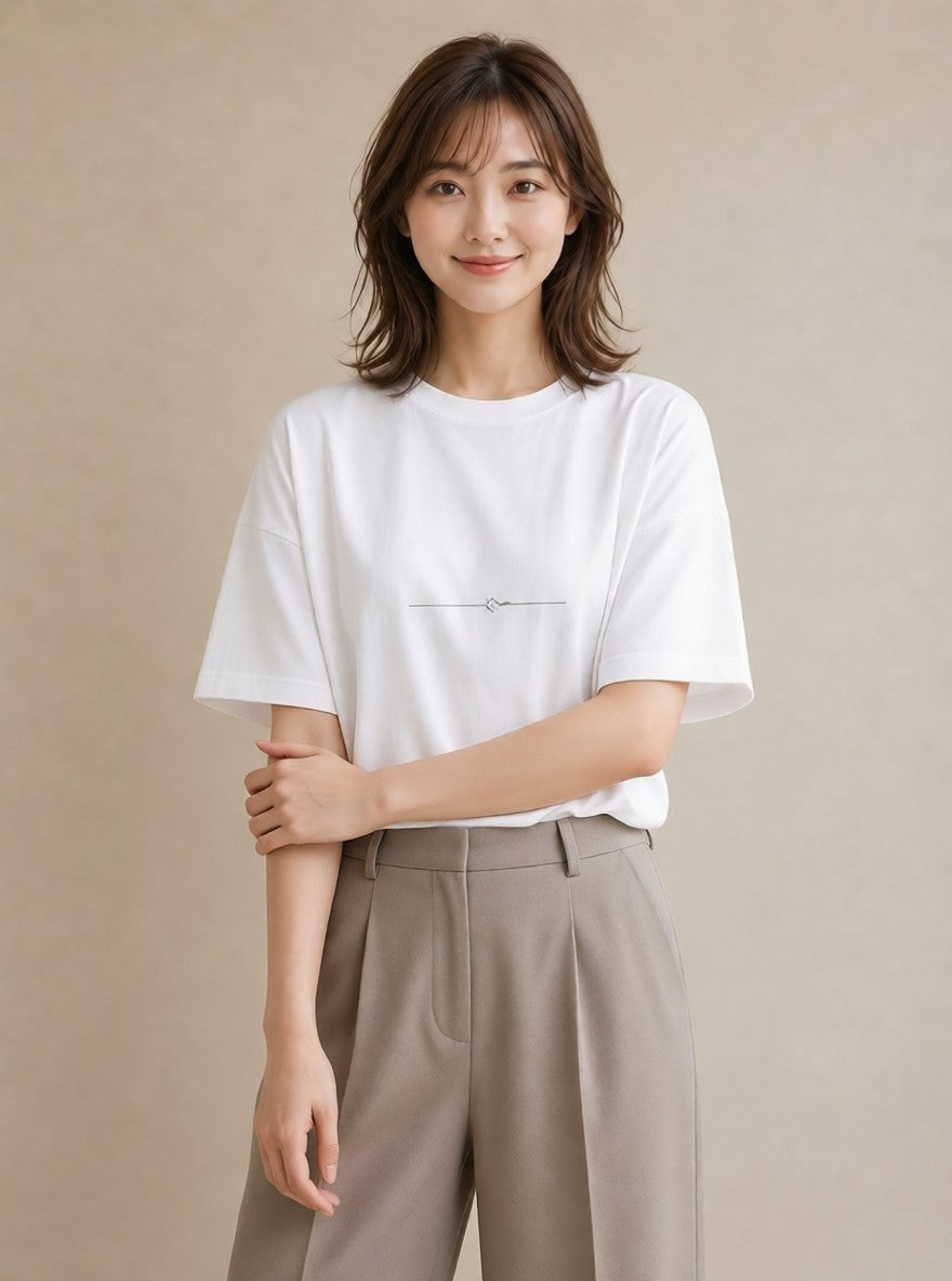 プリントTシャツ レディース 幾何学 ミニマル ジオメトリック イラスト 可愛い カフェ巡り 女子会 白T