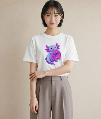 プリントTシャツ レディース ドーナツ 食べ物 フード イラスト モード クリスマス 旅行 白T
