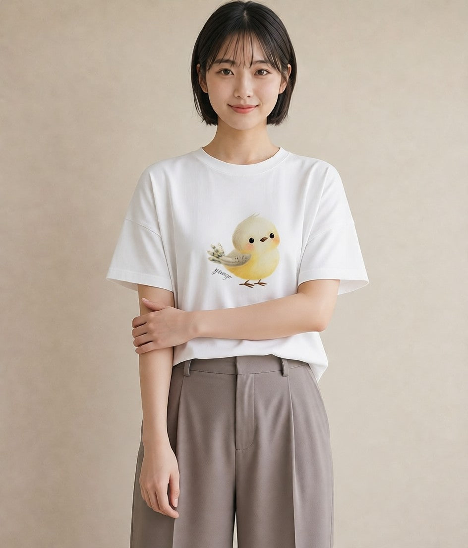 グラフィックTシャツ レディース マメルリハ ペット 動物 イラスト きれいめ 20代 カジュアルコーデ 白T