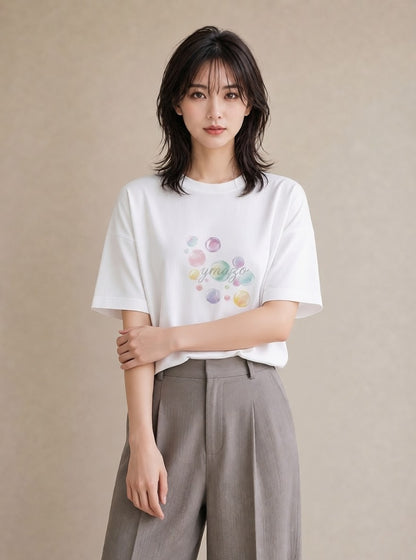 Tシャツ レディース 風鈴 ガラス 夏 ナチュラル アンティーク イラスト ユニーク 海 カフェ巡り 白T