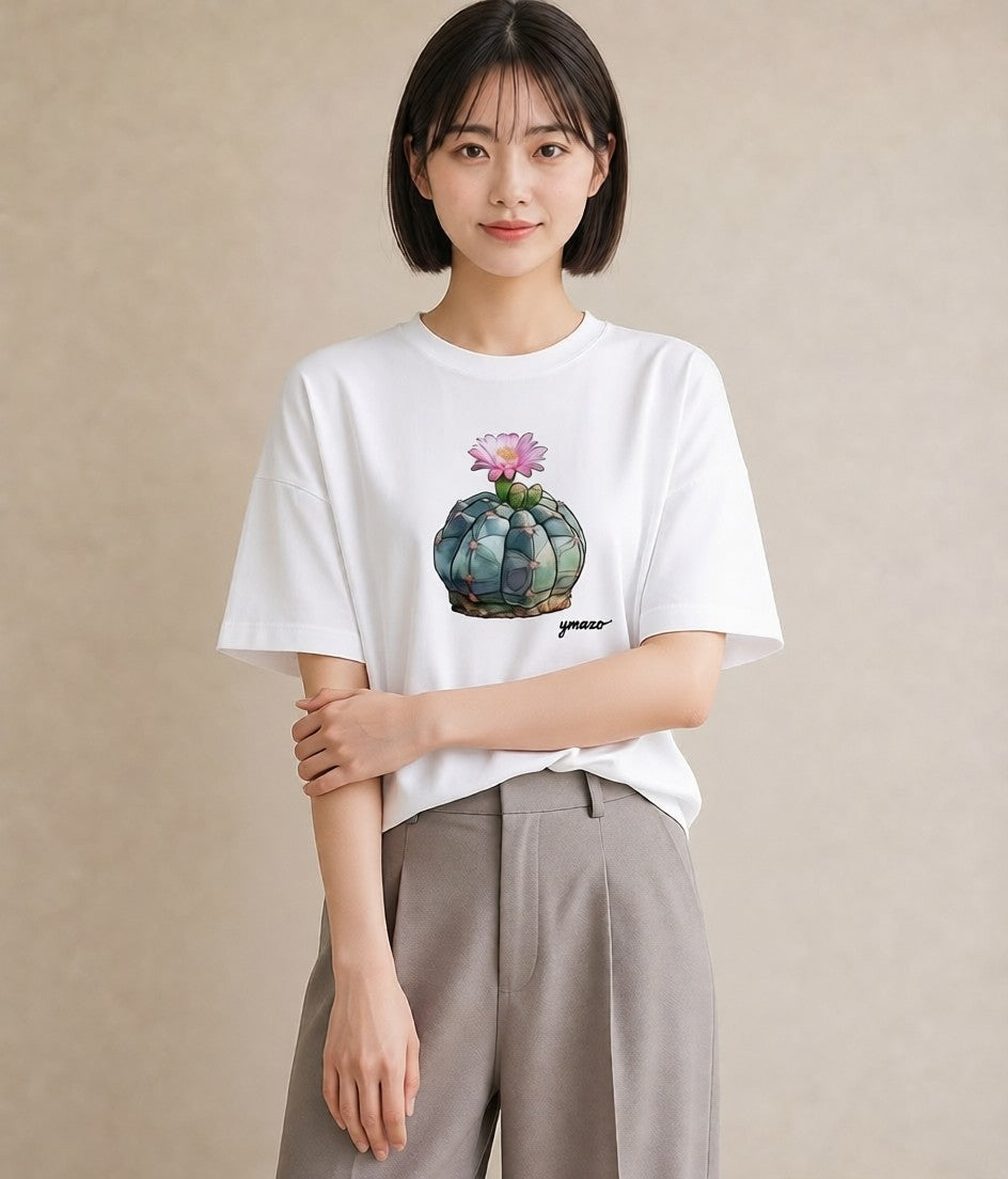 プリントTシャツ レディース 多肉植物 植物 ボタニカル イラスト カジュアル 誕生日プレゼント 綿100 白T