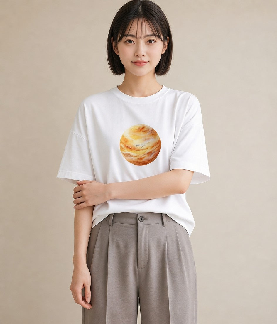 Tシャツ レディース 蠍座 星空 宇宙 イラスト ラフ 旅行用 海 白T