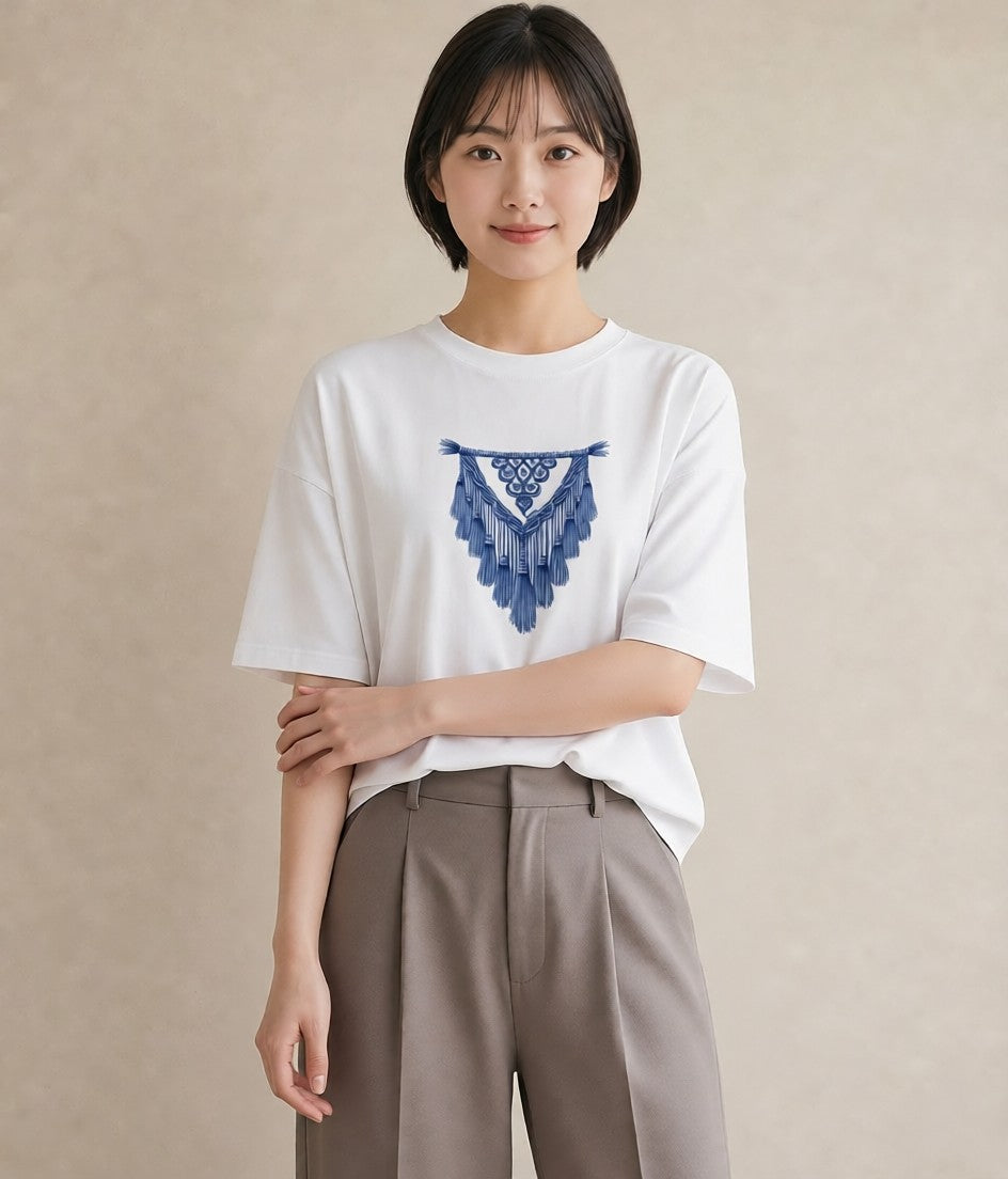 半袖Tシャツ レディース 風鈴 ガラス 夏 ナチュラル アンティーク イラスト ミニマル 春服 ミセス 白T