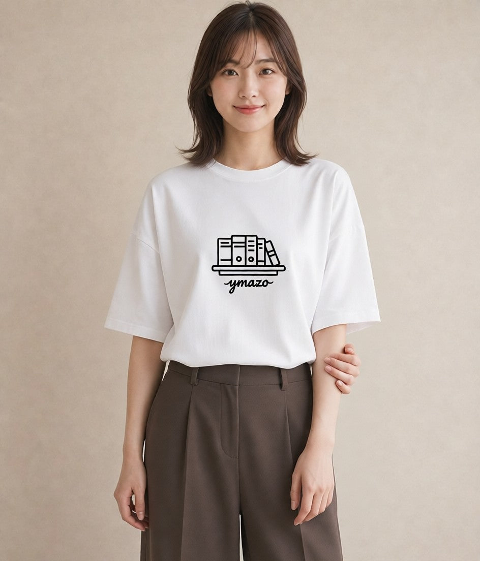 半袖Tシャツ レディース 本 読書 ブック イラスト デート 帰省 白T
