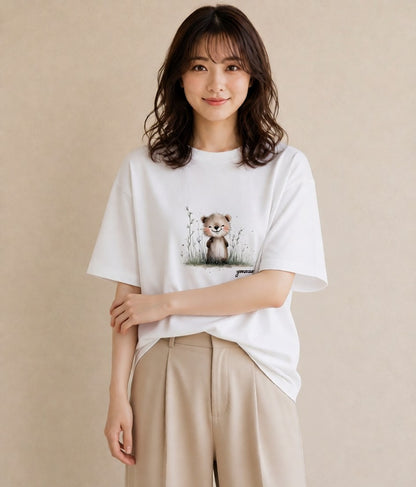 デザインTシャツ レディース ロボロフスキー ペット 動物 イラスト 韓国風 おしゃれギフト 社会人 白T