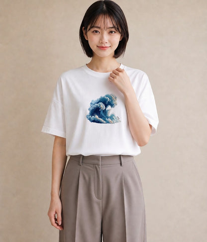 デザインTシャツ レディース 海 星空 宇宙 イラスト レトロ 公園 ママ 白T