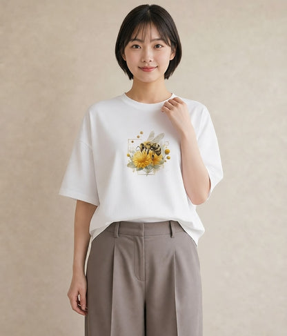Tシャツ レディース ハニー 食べ物 フード イラスト フェミニン 母の日 ビーチ 白T