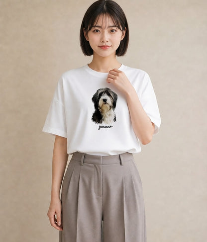グラフィックTシャツ レディース ミックス犬 犬 いぬ イラスト カフェコーデ 女子会 お揃い 白T