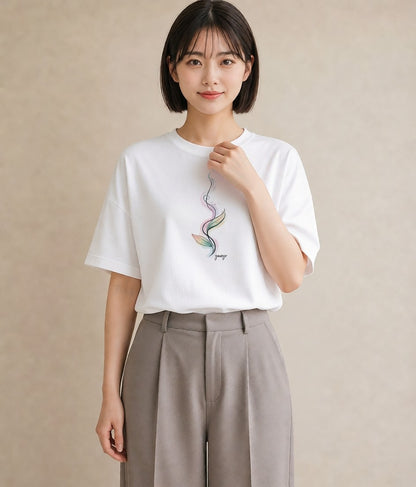 デザインTシャツ レディース コーヒー カフェ 珈琲 イラスト フェミニン ルームウェア ギフト 白T