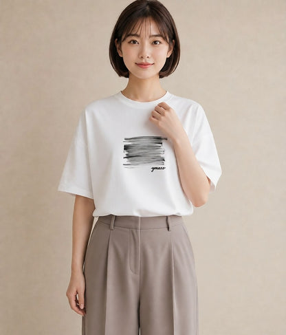 Tシャツ レディース 窓辺の雨 雨の日 窓 ナチュラル アンティーク イラスト きれいめ ビーチ デイリーウェア 白T