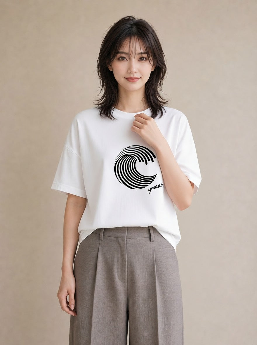 プリントTシャツ レディース 海 リゾート 夏 イラスト フェミニン 綿100 デート 白T