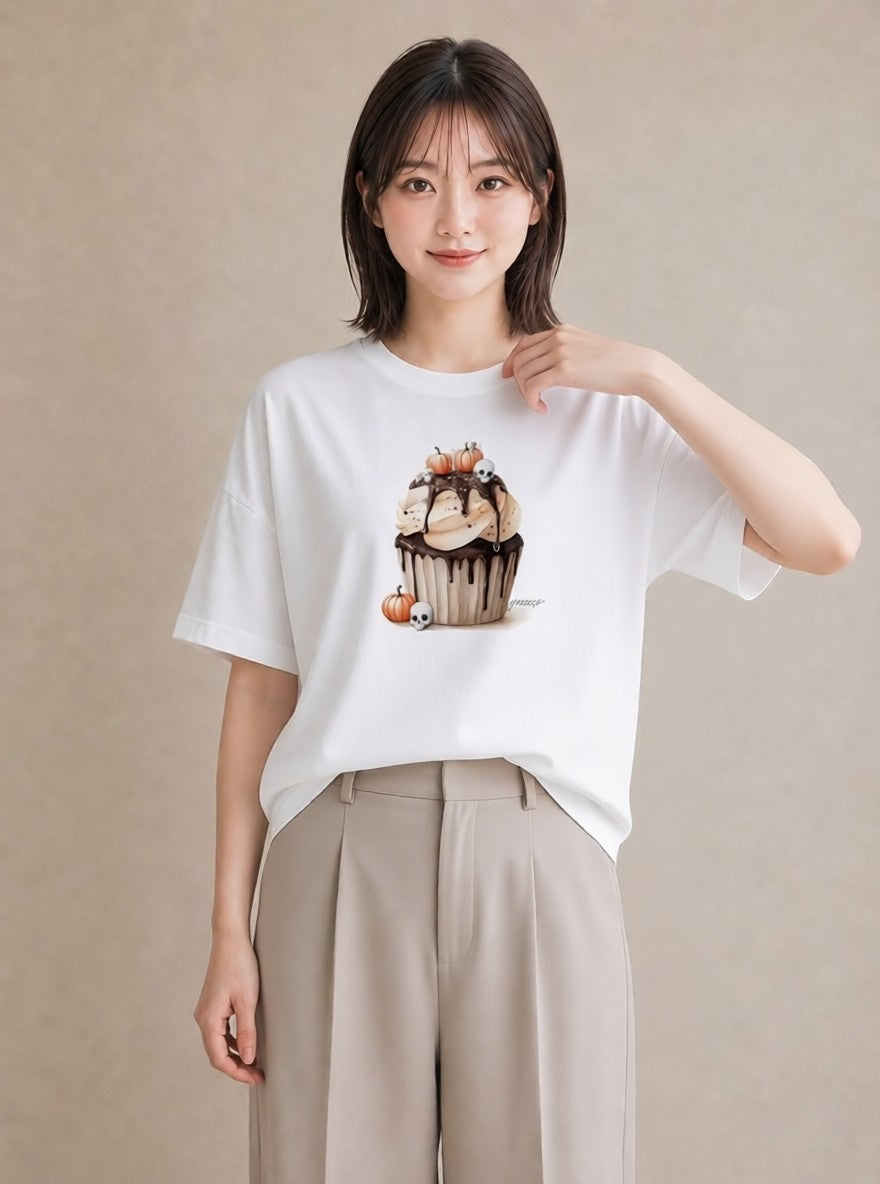 デザインTシャツ レディース チョコ 食べ物 フード イラスト ボタニカル デート 帰省 白T