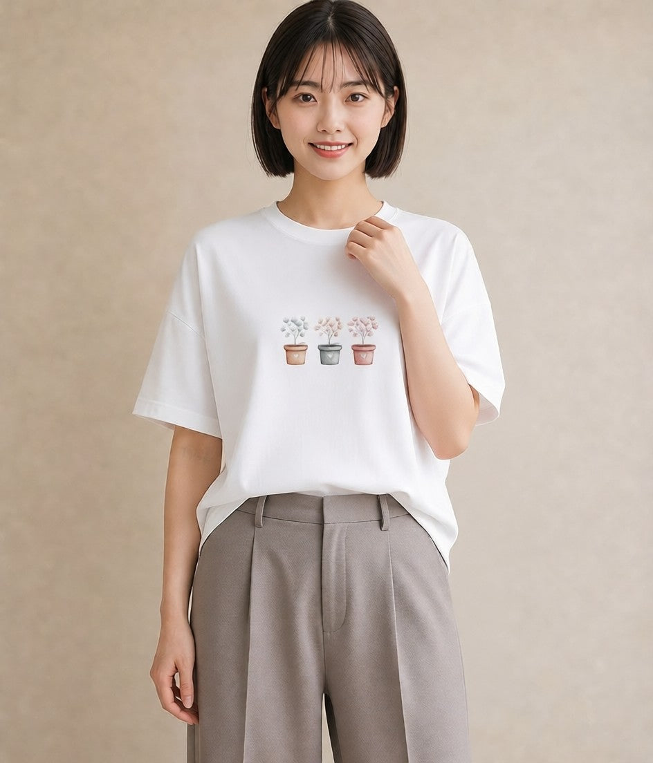 半袖Tシャツ レディース 夕暮れ バルコニー 夕焼け ナチュラル アンティーク イラスト ガーリー 女子会 お揃い 白T