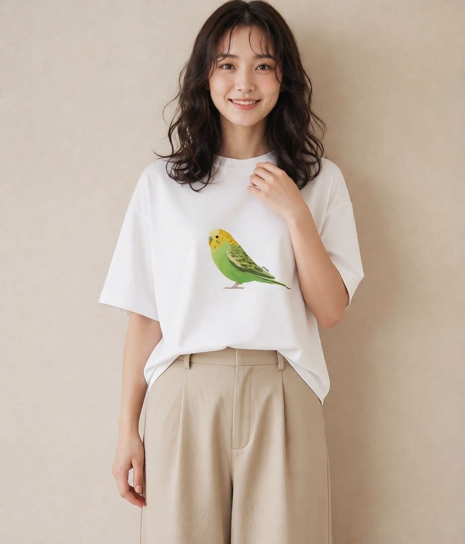 プリントTシャツ レディース マメルリハ ペット 動物 イラスト ボタニカル 敬老の日 ホワイトデー 白T