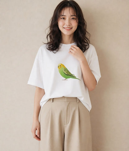 プリントTシャツ レディース マメルリハ ペット 動物 イラスト ボタニカル 敬老の日 ホワイトデー 白T