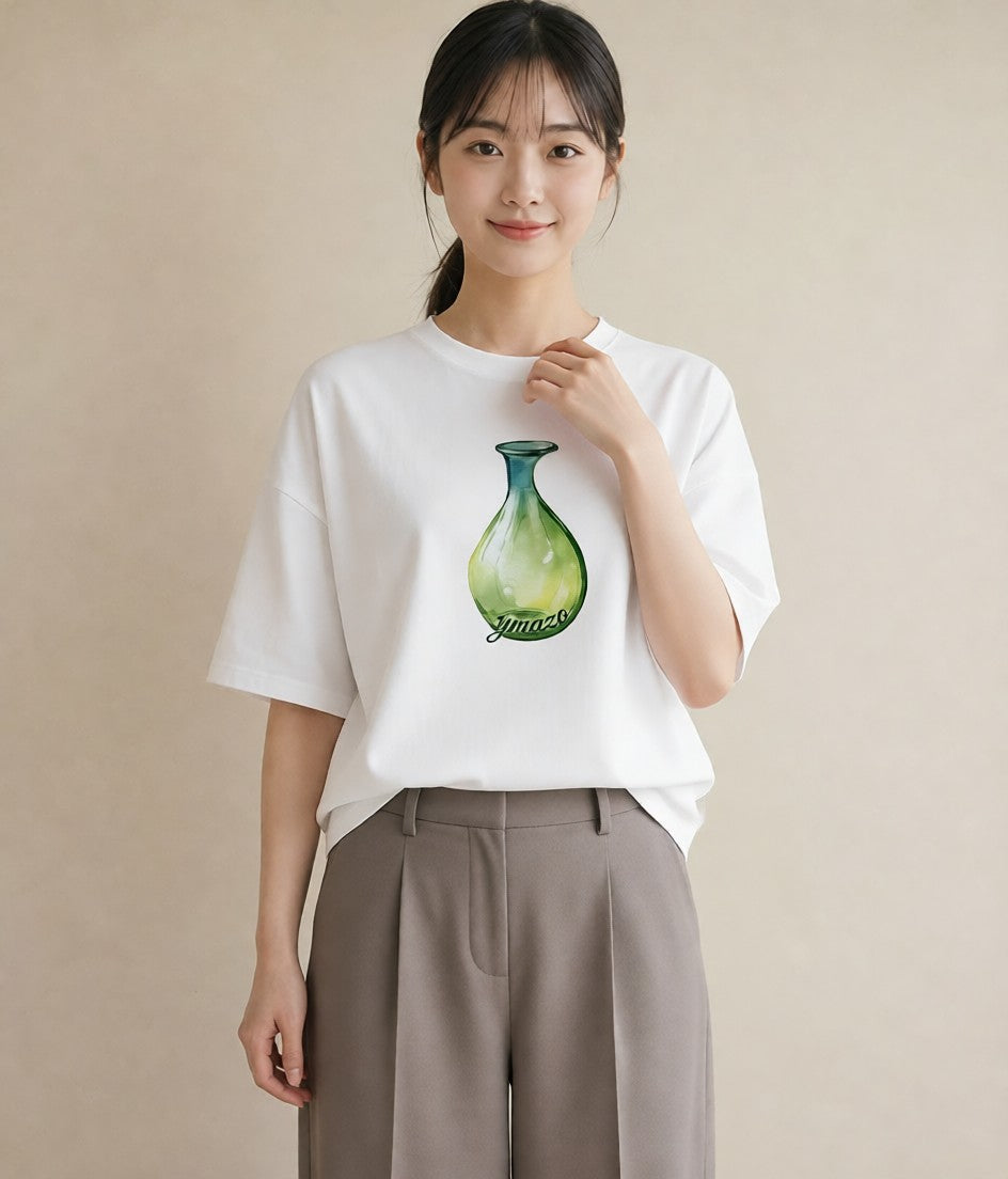 グラフィックTシャツ レディース ミルク 食べ物 フード イラスト シック 在宅 公園 白T
