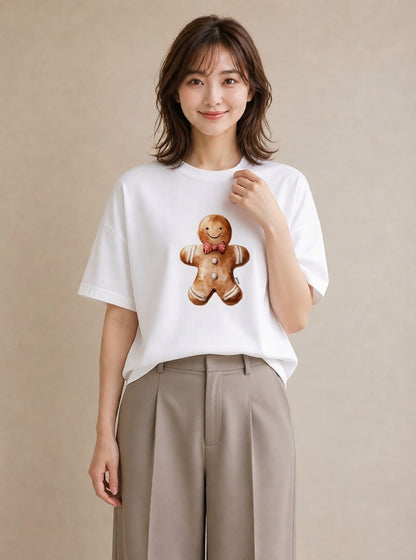 Tシャツ レディース クッキー 食べ物 フード イラスト 可愛い クリスマス 旅行 白T