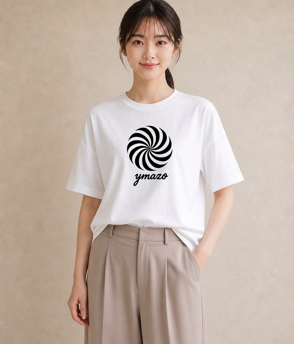 デザインTシャツ レディース 扇子 そよ風 ナチュラル アンティーク イラスト 個性的 女性向けギフト 散歩 白T