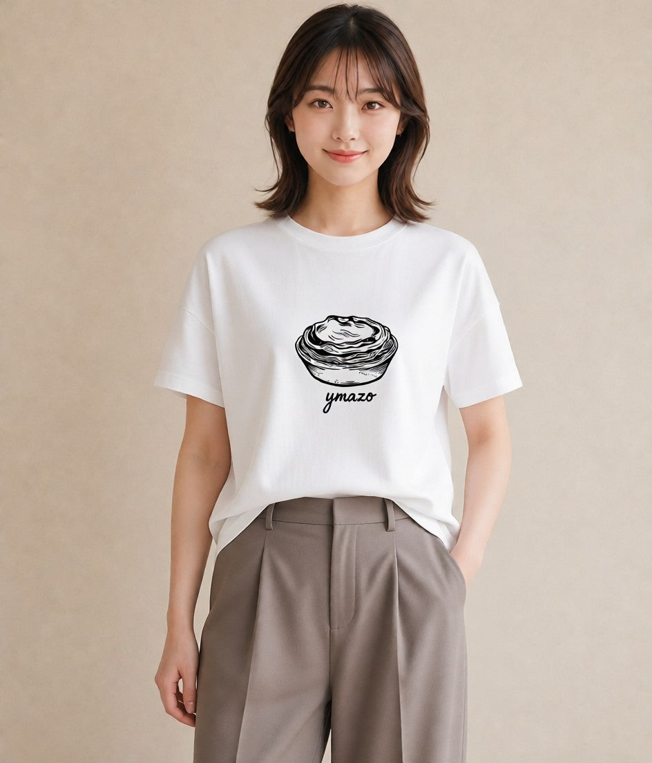 Tシャツ レディース パールピアス アクセサリー ナチュラル アンティーク イラスト ヴィンテージ風 春コーデ 姉妹 白T