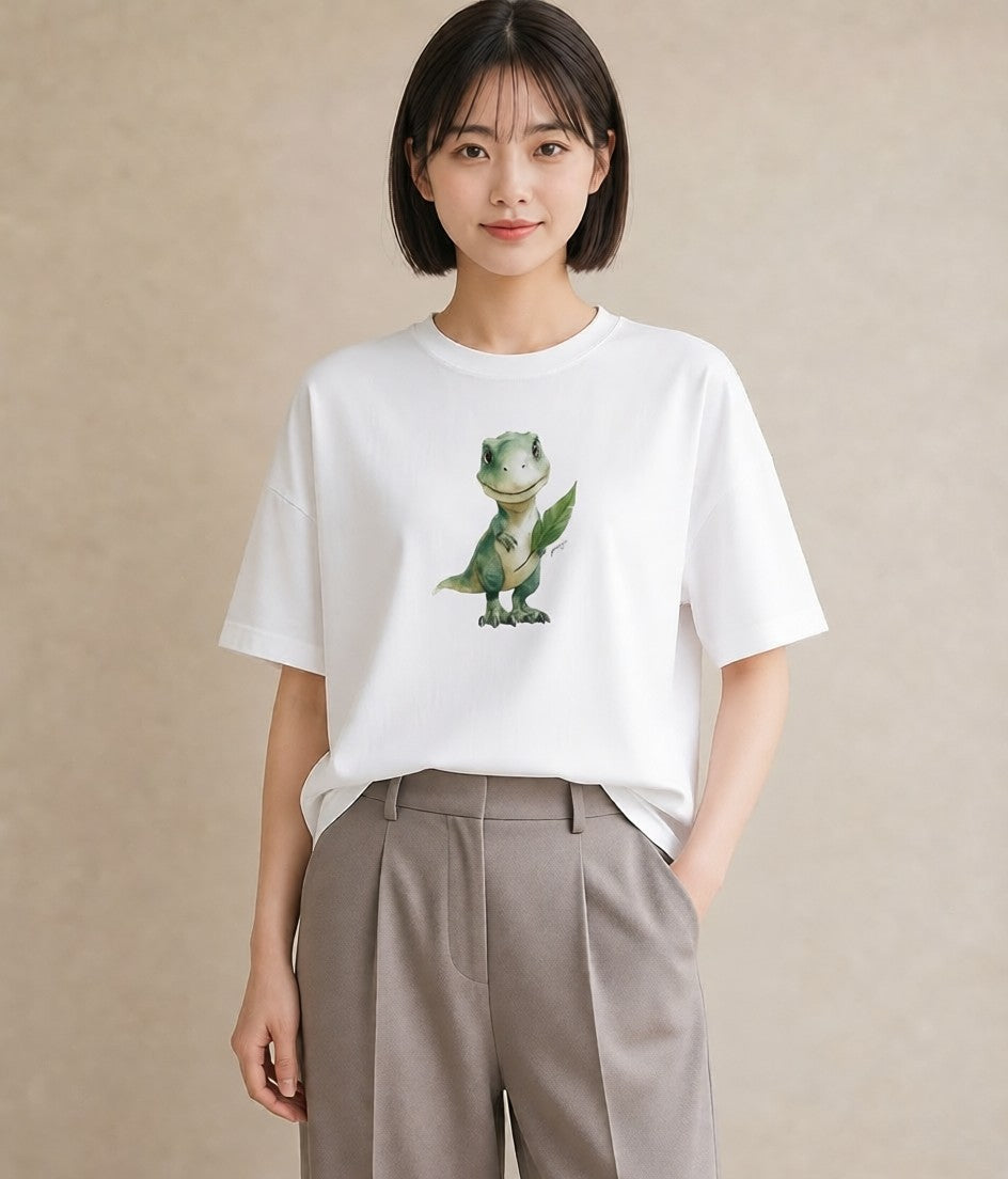 Tシャツ レディース レオパ ペット 動物 イラスト カフェコーデ 週末コーデ 敬老の日 白T