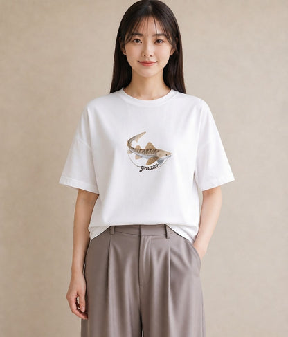 半袖Tシャツ レディース グッピー ペット 動物 イラスト シンプル クリスマス 旅行 白T