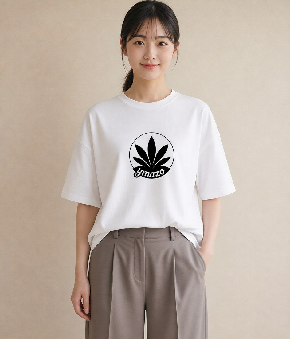 Tシャツ レディース 扇子 そよ風 ナチュラル アンティーク イラスト こなれ感 デート 帰省 白T