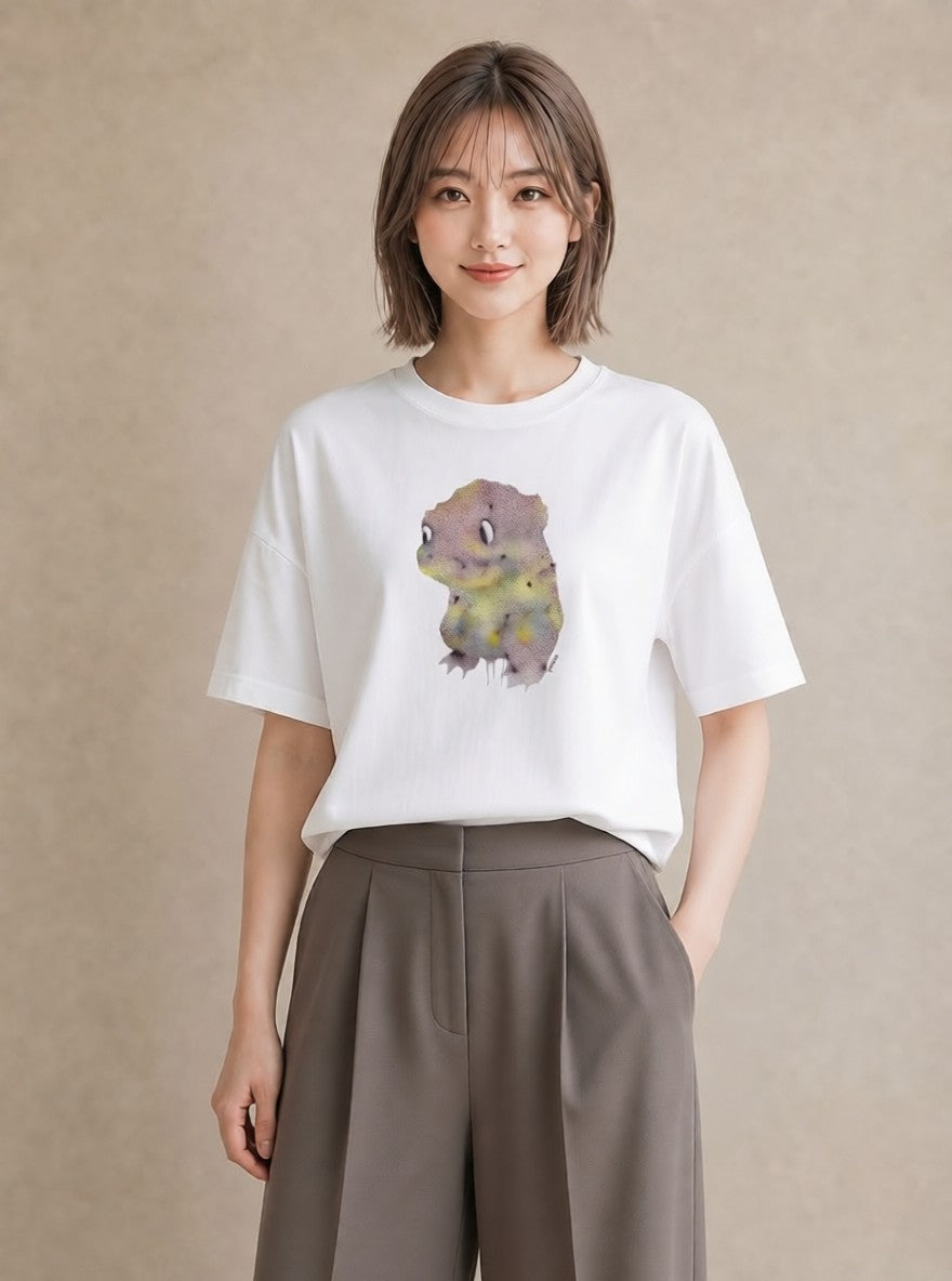 プリントTシャツ レディース カエル ペット 動物 イラスト お洒落 春コーデ 姉妹 白T
