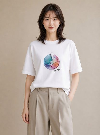 グラフィックTシャツ レディース 牡牛座 星空 宇宙 イラスト カフェコーデ ルームウェア ギフト 白T