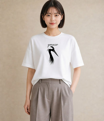 グラフィックTシャツ レディース 折り鶴 折り紙 ナチュラル アンティーク イラスト 北欧風 在宅 公園 白T