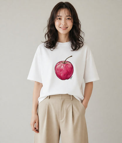 グラフィックTシャツ レディース さくらんぼ チェリー 食べ物 フード イラスト アート風 母娘コーデ 自分用 白T