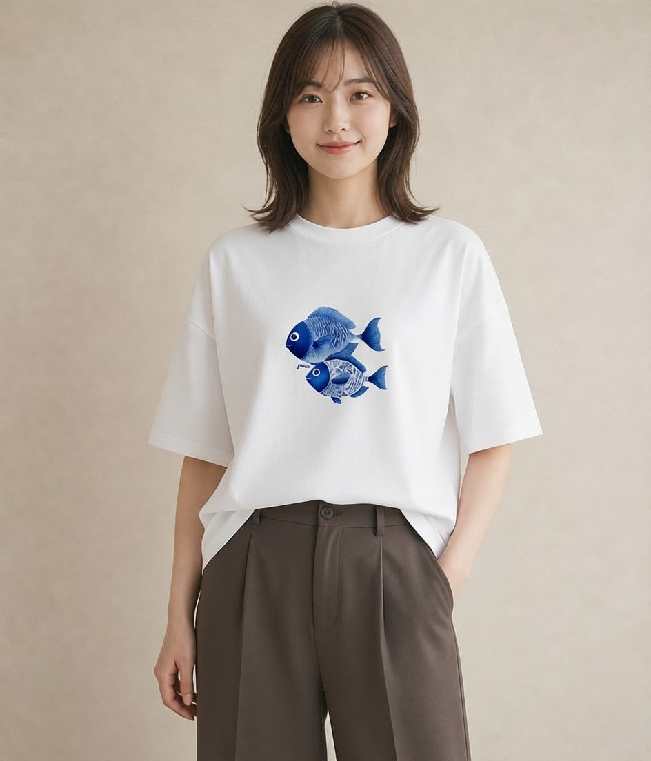 Tシャツ レディース たい焼き 食べ物 フード イラスト ヴィンテージ風 秋コーデ おしゃれギフト 白T