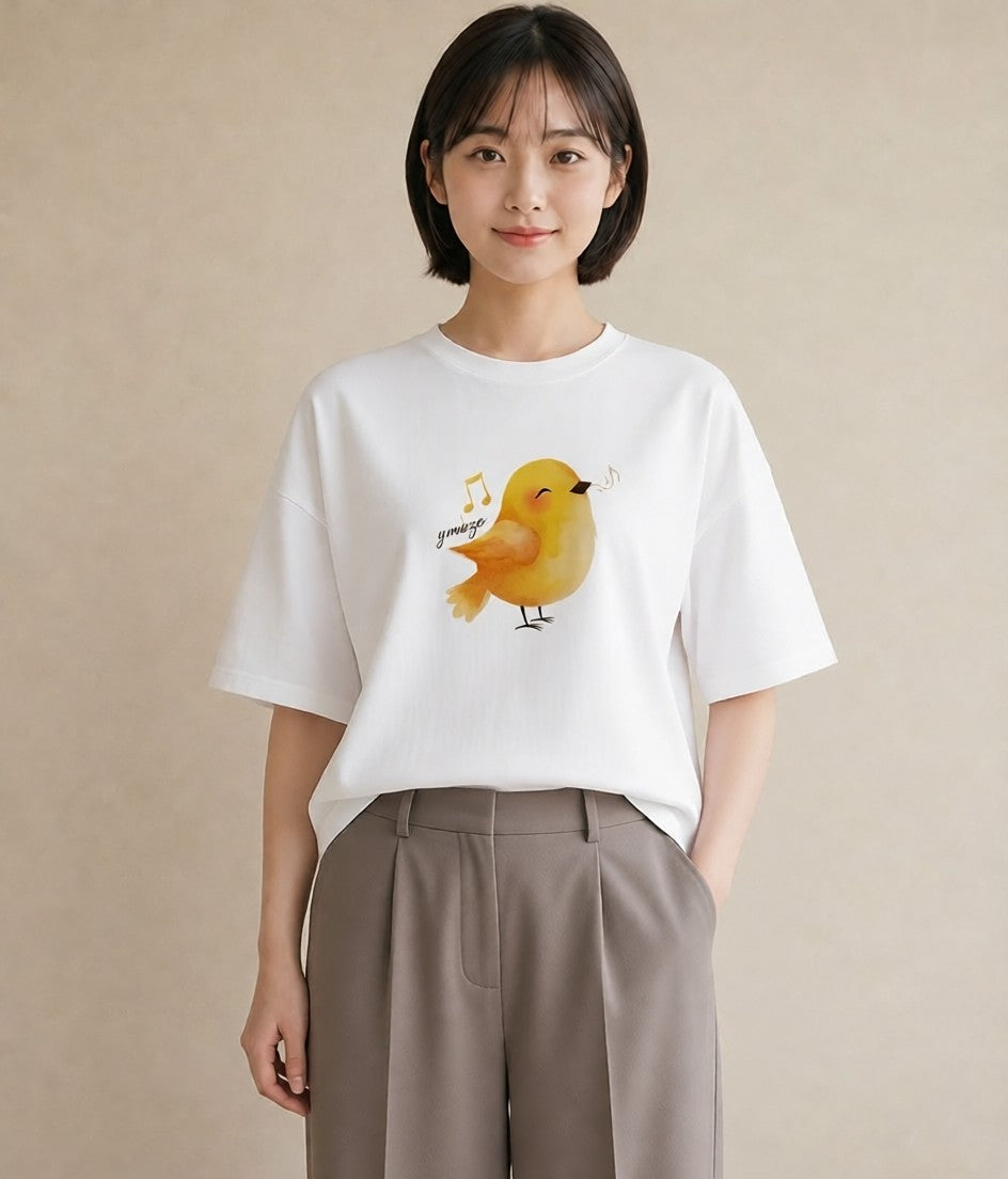 グラフィックTシャツ レディース マメルリハ ペット 動物 イラスト ユニーク お出かけ 普段着 白T