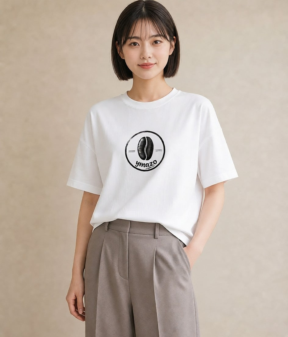 グラフィックTシャツ レディース カフェ カフェロゴ ロゴ イラスト ポップ 休日 ペアコーデ 白T