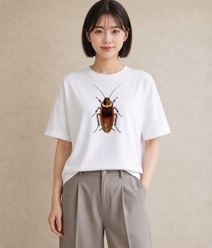 Tシャツ レディース カブトムシ 昆虫 虫 イラスト ミニマル 公園 ママ 白T