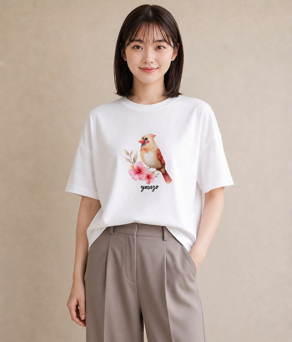 Tシャツ レディース オカメインコ ペット 動物 イラスト 韓国風 ギフト 母の日 白T