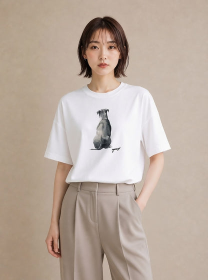 Tシャツ レディース 犬 いぬ イラスト カジュアル 女子会 お揃い 白T