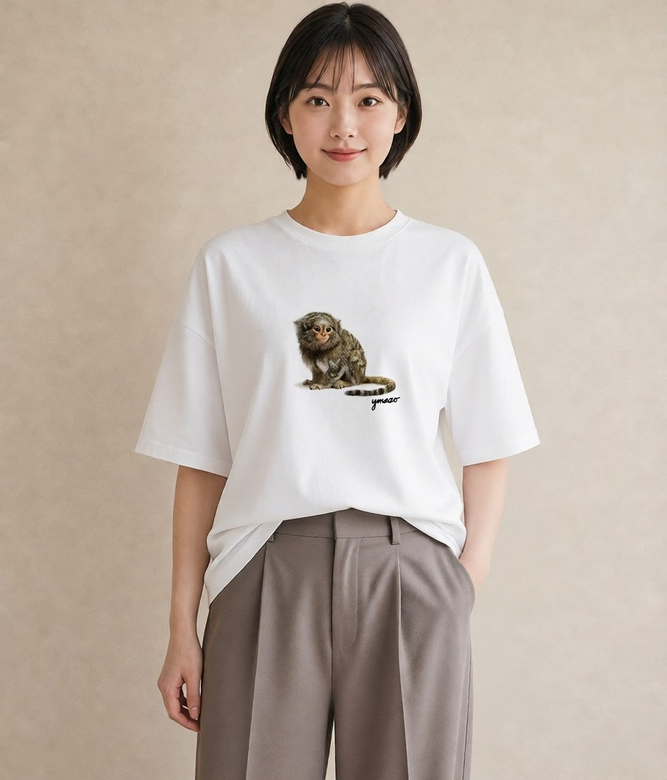 Tシャツ レディース ロボロフスキー ペット 動物 イラスト ヴィンテージ風 通勤 在宅 白T