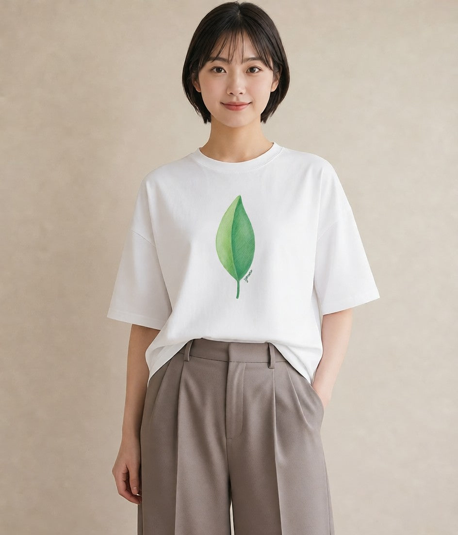 Tシャツ レディース ユーカリ 植物 ボタニカル イラスト ゆるかわ 夏コーデ 通学 白T