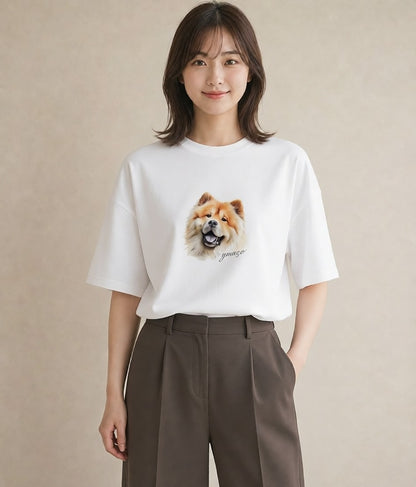 グラフィックTシャツ レディース 柴犬 しばいぬ 犬 いぬ イラスト シンプル ルームウェア ギフト 白T
