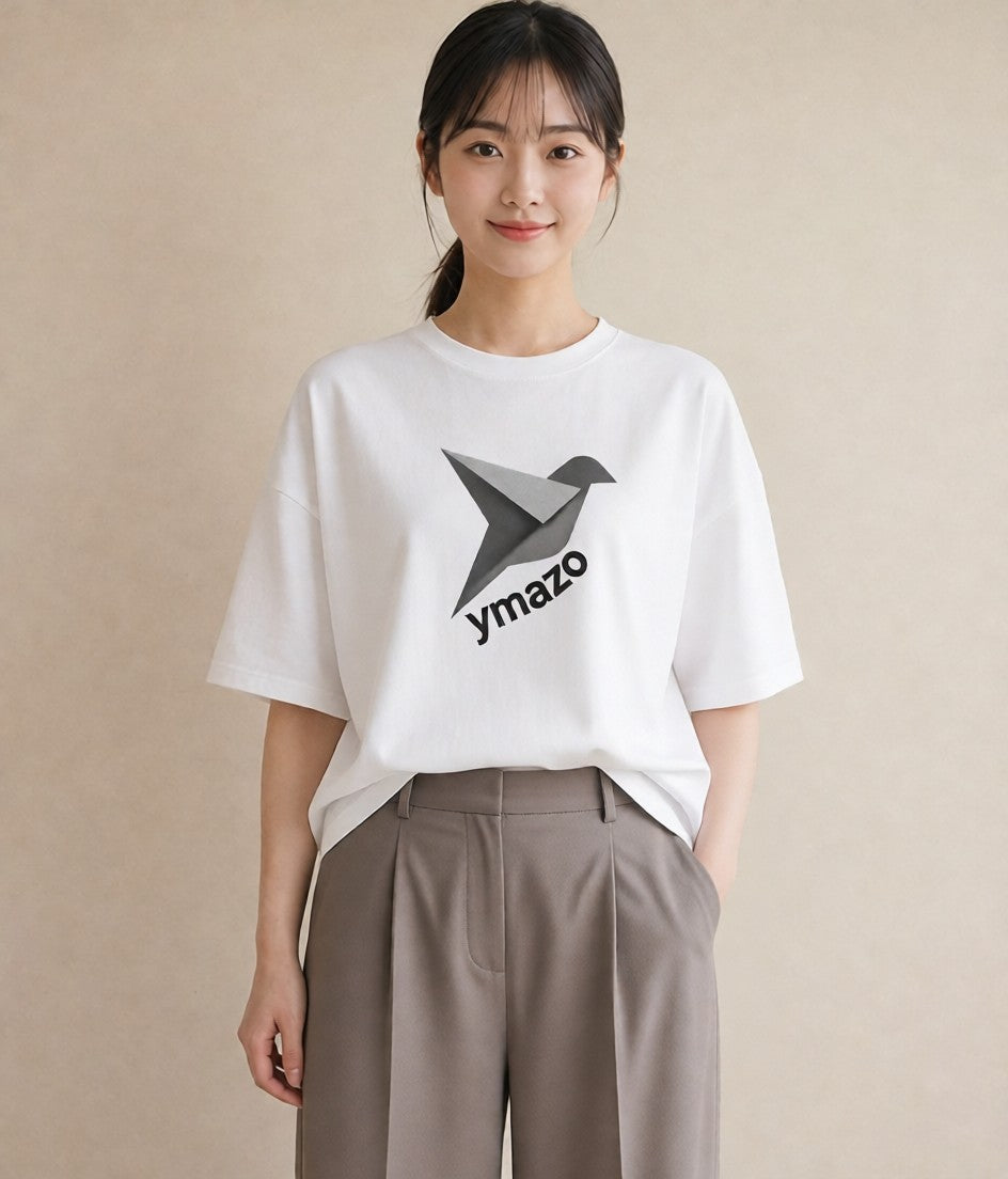 Tシャツ レディース 折り鶴 折り紙 ナチュラル アンティーク イラスト アート風 女性向けギフト 散歩 白T