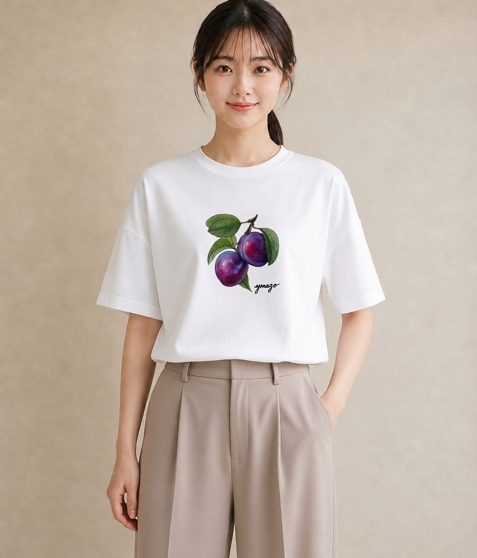 グラフィックTシャツ レディース さくらんぼ チェリー 食べ物 フード イラスト カフェコーデ 母娘コーデ 自分用 白T