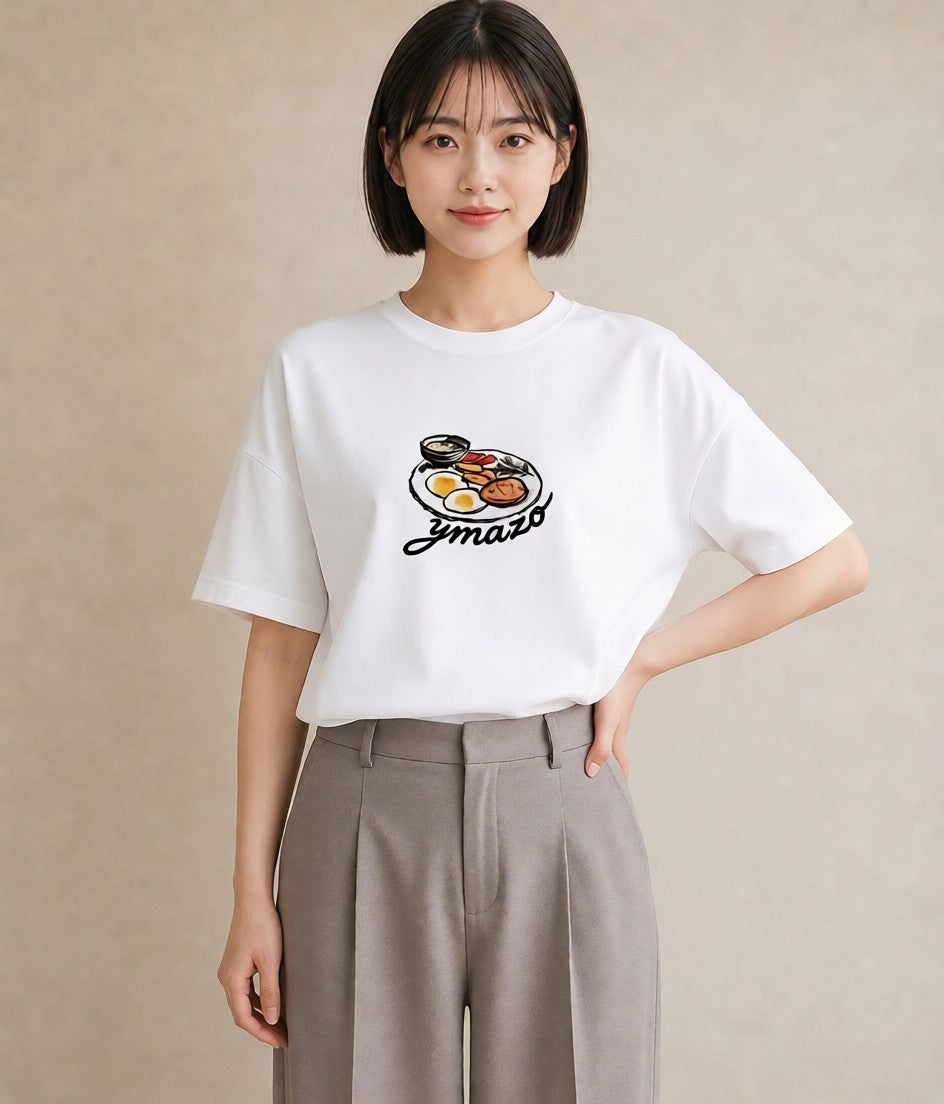 グラフィックTシャツ レディース どら焼き 食べ物 フード イラスト シック 女性向けギフト 散歩 白T