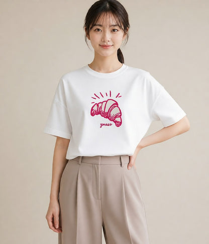 グラフィックTシャツ レディース パン ベーカリー イラスト こなれ感 姉妹 送別ギフト 白T