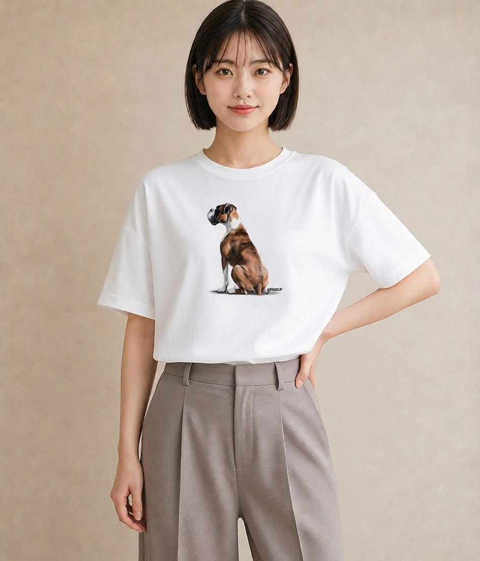Tシャツ レディース ミックス犬 犬 いぬ イラスト お洒落 女性 旅行用 白T