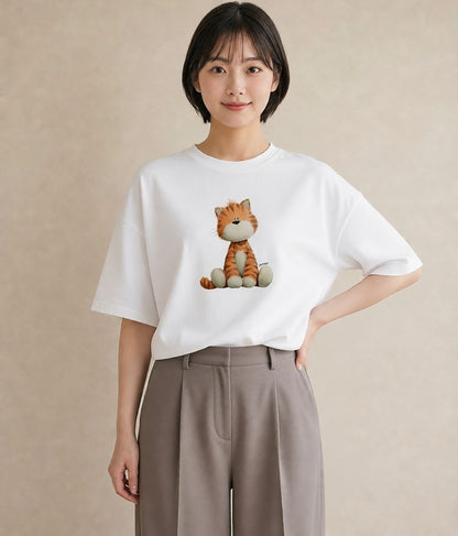 デザインTシャツ レディース ベンガル 猫 ねこ イラスト カジュアル 友達ギフト 部屋着 白T