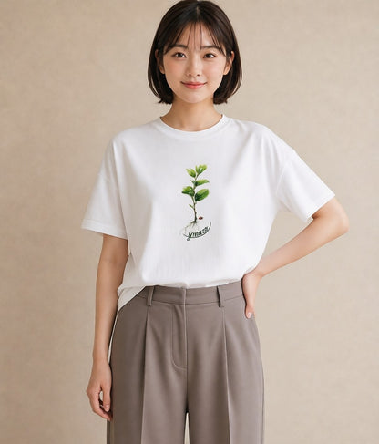 Tシャツ レディース てんとう虫 昆虫 虫 イラスト ボタニカル ルームウェア ギフト 白T