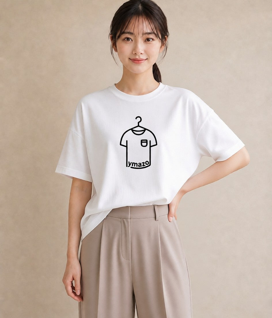 プリントTシャツ レディース パールピアス アクセサリー ナチュラル アンティーク イラスト 抜け感 海 カフェ巡り 白T