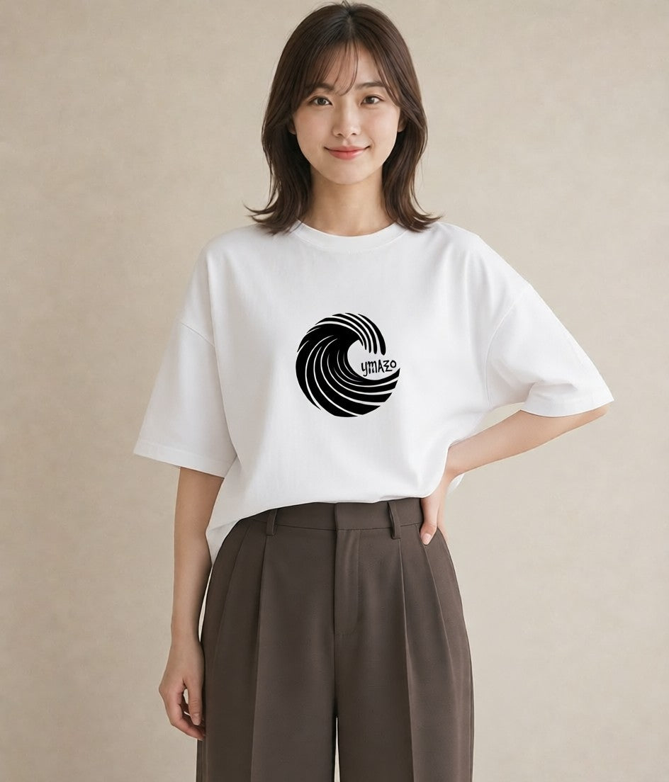 半袖Tシャツ レディース 海 リゾート 夏 イラスト フェミニン カフェ巡り 女子会 白T